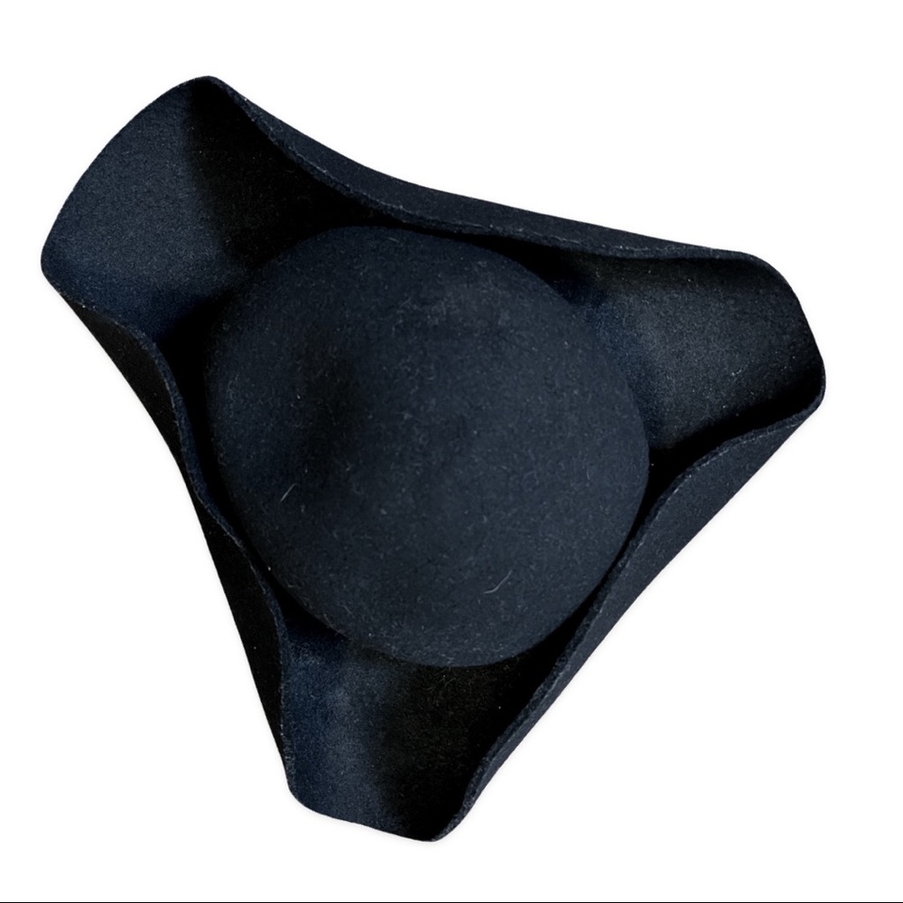 100% Wool Tricorn Hat Black